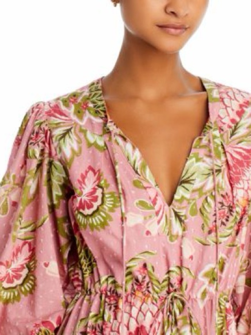 Farm Rio Aura Peasant Soft Pink Dress NWT Size L - Picture 5 of 14